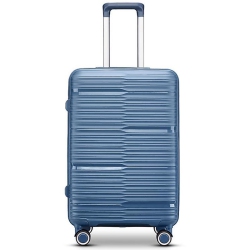 TRAVLR Elite Medium (24") Check-In Luggage With Tsa Lock, Mute Wheels & Aluminum Trolley -Coral In Blue