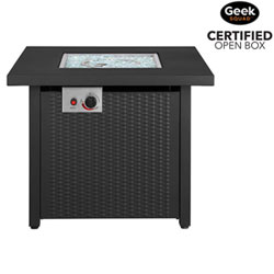 Open Box - Insignia 30" Square Propane/Natural Gas Fire Pit Table - 50,000 BTU - Black - Only at Best Buy