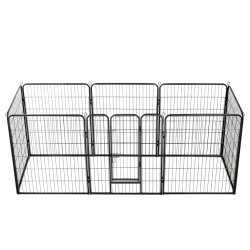 VIDAXL Dog Playpen 8 Panels Steel 80X100 Cm In Black