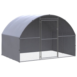 VIDAXL Outdoor Chicken Coop 3X2X2 M Galvanised Steel