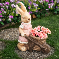 NORTHLIGHT Girl Rabbit Outdoor Easter Garden Planter - 18.75
