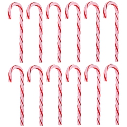 NORTHLIGHT Peppermint Candy Cane Christmas Ornaments - 7" - And White - 12 Ct In Red