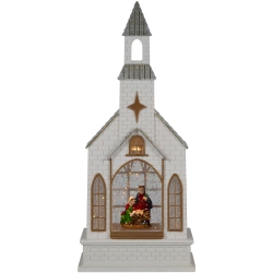 NORTHLIGHT Led Lighted Holy Family Church Scene Christmas Snow Globe - 12