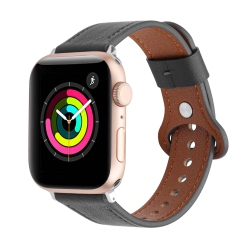 WORRYFREE GADGETS Wfg Leather Band for Apple Watch -38/40/41MM -Black In Multicolor