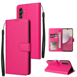 CSMART [Cs] Magnetic Card Slot Leather Folio Wallet Flip Case Cover for Samsung Galaxy A35 5G, Hot In Pink