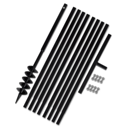 VIDAXL Ground Drill With Handle 100 MM With Extension Tube 9 M Steel