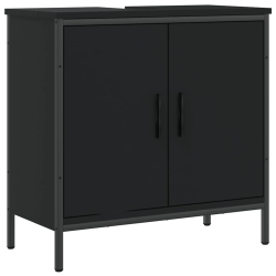 VIDAXL Bathroom Sink Cabinet 60X30X60 Cm Engineered Wood In Black
