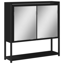 VIDAXL Bathroom Mirror Cabinet 60X16X60 Cm Engineered Wood In Black