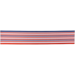 NORTHLIGHT Americana Striped Table Runner - White And Blue - 6' In Red