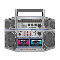 PARTY CENTRAL Pack Of 6 Rockin' 80's Cassette Player Boom Box Stand-Up Party Decorations 37" In Multicolor