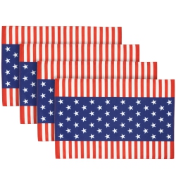 NORTHLIGHT Set Of 4 Stars And Stripes Americana Printed Placemats 18