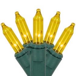 NORTHLIGHT Mini Christmas Lights - - 20.25' Green Wire - 100Ct In Yellow