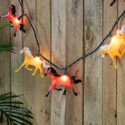 NORTHLIGHT Horse Indoor Outdoor Patio Light Set - 6' Wire - 10Ct In Green