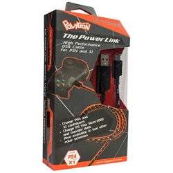 HYPERKIN Ps4/xb1/vita 2000 10" Micro USB Braided Charge Cable (Black/grey) []