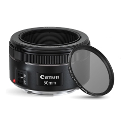 CANON Ef 50MM F/1.8 Stm Lens 0570C002 + Uv Ultraviolet Filter
