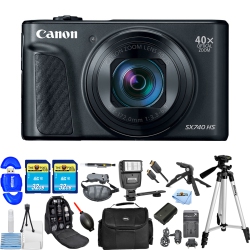 CANON Powershot Sx740 Hs Digital Camera (Black) Battery + 64GB + Flash Bundle
