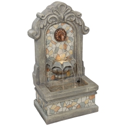 SUNNYDAZE DECOR Sunnydaze Enchanting Estate Polyresin Flat Back Outdoor Wall Fountain