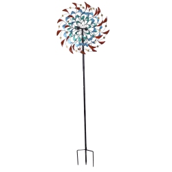 SUNNYDAZE DECOR Sunnydaze Rainbow Breezes Powder-Coated Iron Wind Spinner - 84" H