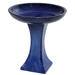 SUNNYDAZE DECOR Sunnydaze Nantes Ceramic Bird Bath - 16" H In Blue