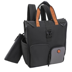 JOAN & DAVID 18 Inch Sport Nylon Colorblock Shopper Workbook Backpack With Two Front Pockets