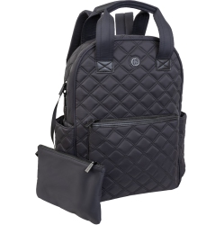 JOAN & DAVID 18 Inch Diamond Quilted Puffer Nylon Workbook Backpack With Padded Laptop Sleeve