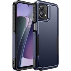 CSMART [Cs] Dual Layers Heavy Duty Rubber Armor Hard Case Cover for Motorola Moto G Power 2024 In Navy