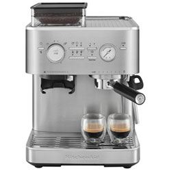 KitchenAid Semi-Automatic Espresso Machine with Coffee Grinder - Cast Iron Black
