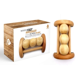 PURSONIC All Natural Wooden Foot Massager Roller