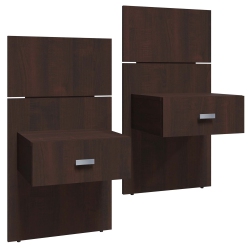 SUA-V - Set Of 2 Zen Thermally Fused Laminate Nightstands, Chocolate