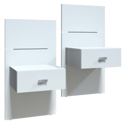 SUA-V - Set Of 2 Zen Thermally Fused Laminate Nightstands In White