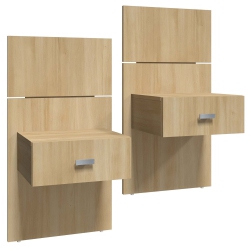 SUA-V - Set Of 2 Zen Thermally Fused Laminate Nightstands, Natural Beauty