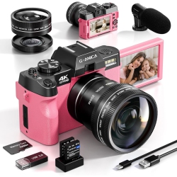 NBD Digital Camera for Photography And Video, 48Mp 4K Vlogging Camera \w 180° Flip Screen，16X Digital Zoom, Autofocus Compact Camera 32GB Tf&2