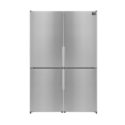 FORNO Guardia 46.8-Inch Side-By-Side Bottom Freezer Refrigerator Stainless Steel, 21.6 Cu.ft
