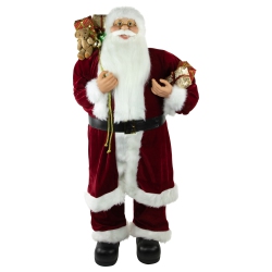 NORTHLIGHT Standing Santa With Presents And Gift Bag Christmas Decoration - 48