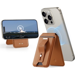 ESR Magnetic Wallet (Halolock), Compatible With Magsafe Wallet, Wallet Tracker With Adjustable Stand, for Iphone 15/14/13/12 Series In Brown