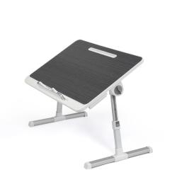 SHOPPINGALL Foldable Laptop Bed Table – Adjustable Portable Lap Desk With Tablet Slot And Drawer - Sa-Ldb24 (Black)