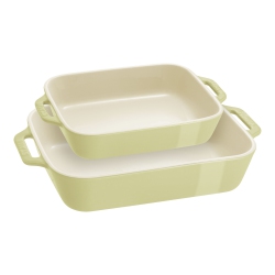 STAUB Ceramique Rectangular Baking Dish Set Light 2 Piece In Green