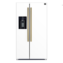 FORNO Espresso Salerno 36-Inch Side-By-Side 20 Cu.ft Refrigerator With Ice & Water Dispenser - In White