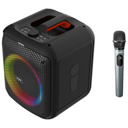 Energizer BTS458 Portable Bluetooth Speaker with Wireless Microphone - Black