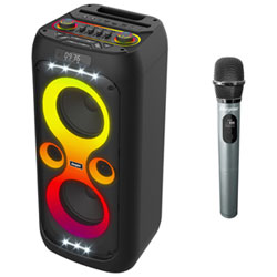 Energizer BTS566 Portable Bluetooth Speaker with Wireless Microphone - Black