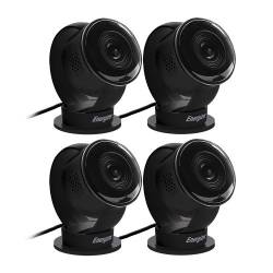 ENERGIZER CONNECT Energizer Smart Wi-Fi Plug-In Indoor Wired Camera, 1080P Full HD, Cloud/micro-Sd Card Support (4-Pack) In Black