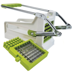 HAUZ - French Fry Cutter With 2 Blades And Non-Slip Suction Cup Base In Green