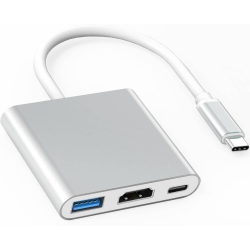 NONE USB C Hub, USB C to HDMI Multiport Adapter And USB 3.0 Pd Charging Port, Thunderbolt 3/4 to HDMI, Type-C Digital Av Multiport Adapter