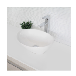 STYLISH Openbox- 15-3/4"l Oval Vessel Sink (P-221) In White