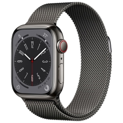 APPLE Refurbished (Excellent) - Watch Series 8 (Gps + Cellular) 41MM Graphite Stainless Steel Case With Graphite Milanese Loop - Small/medium
