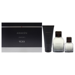 TUMI Awaken By for Men - 3 PC Gift Set 3.4OZ Edp Spray, 1OZ Edp Spray, 6.7OZ Body Wash