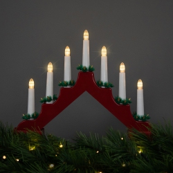 NORTHLIGHT Led Lighted Christmas Candelabra Bridge - 13" - In Red