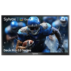 SYLVOX 43” Outdoor Smart Tv - 4K Uhd, Google Tv, 1000 Nits Brightness, Ip55 Waterproof, Chromecast & Google Assistant - Deck Pro 2.0(2024)