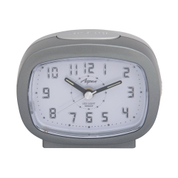 ASPEN Battery Powered Oval Analog Bedside Alarm Clock With Snooze & Led Backlight, Silent Sweep, Easy-To-Read Dial In Blue