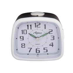 ASPEN Small Battery Powered Analog Bedside Alarm Clock With Snooze & Soft Backlight, Silent Sweep, Easy-To-Read Dial